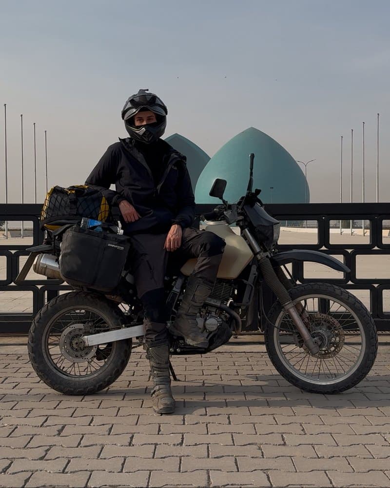 Motorcycle travel from Germany to Iran. the DR650 on the road